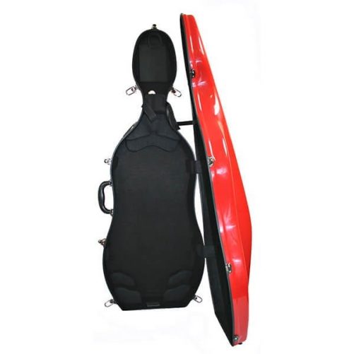 Red Sinfonica Cello Case Open
