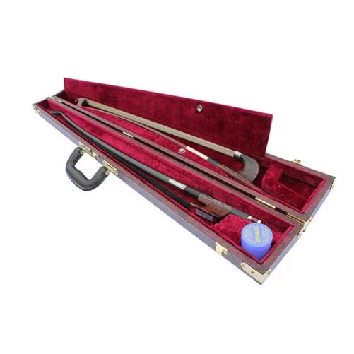 Double Bass Bow Case for 2 Bows Maroon
