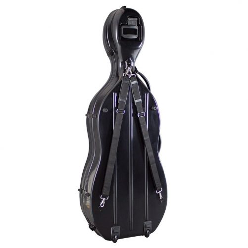 Hidersine Fibreglass Cello Case Black Rear View