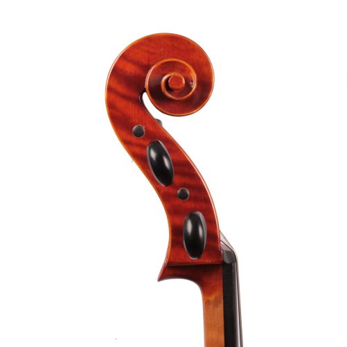 Jay Haide Plain Cello Scroll Jay Haide Plain Cello side view of scroll