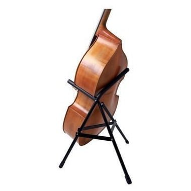 The McNutt double bass stand holding a double bass