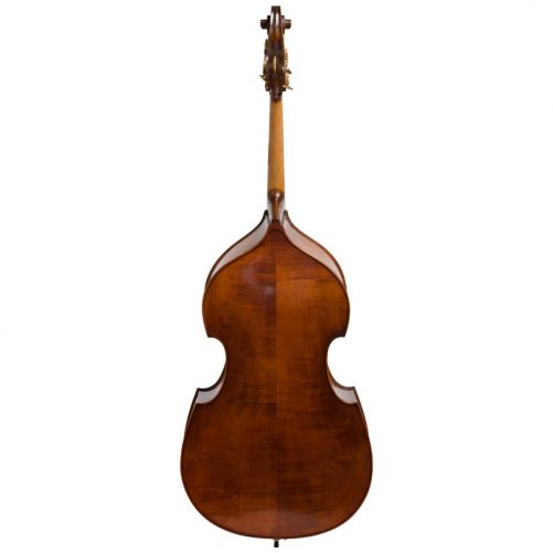 Back view of Eastman VB105 double bass fitted with an adjustable bridge and Spirocore strings