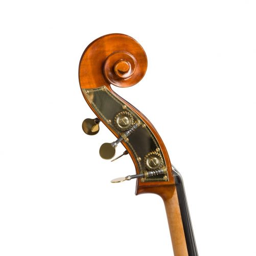 Scroll view of Eastman VB200 with Evah Pirazzi Weich strings and Realist Pickup System Scroll view of Eastman VB200 with Evah Pirazzi Weich strings and Realist Pickup System