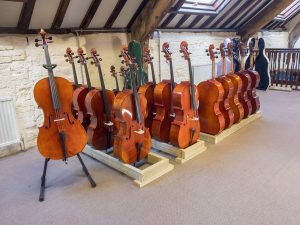 Our Cellos on display for sale