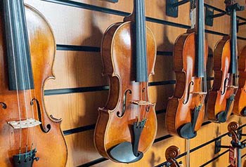 Violin shop stocking everything for Violinists to buy