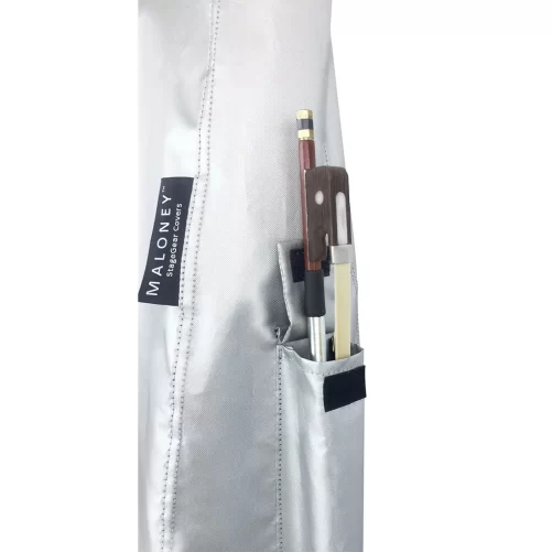 Cello cover bow pocket close up Cello cover bow pocket close up