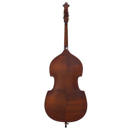 Bass Bags Workshop Maiastru Double Bass - Back View Back view of the Bass Bags Workshop Maiastru double bass with solid maple back.