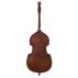 Back view of the Bass Bags Workshop Maiastru double bass with solid maple back.