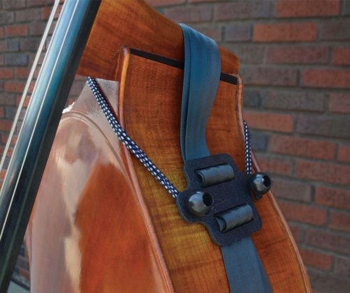 RC Williams Bass Buggie Strap Attachment RC Williams Bass Buggie strap attached to the back of a double bass