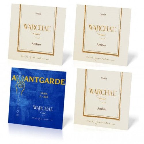 Warchal Amber Violin Strings Set with Avantgarde A String